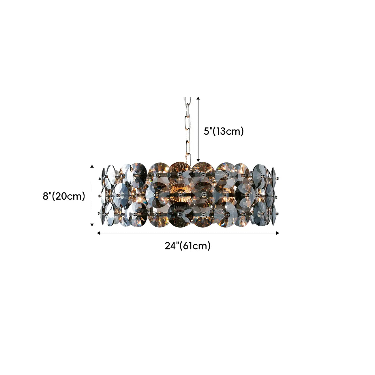 Lustre tambour en cristal pour une élégance moderne