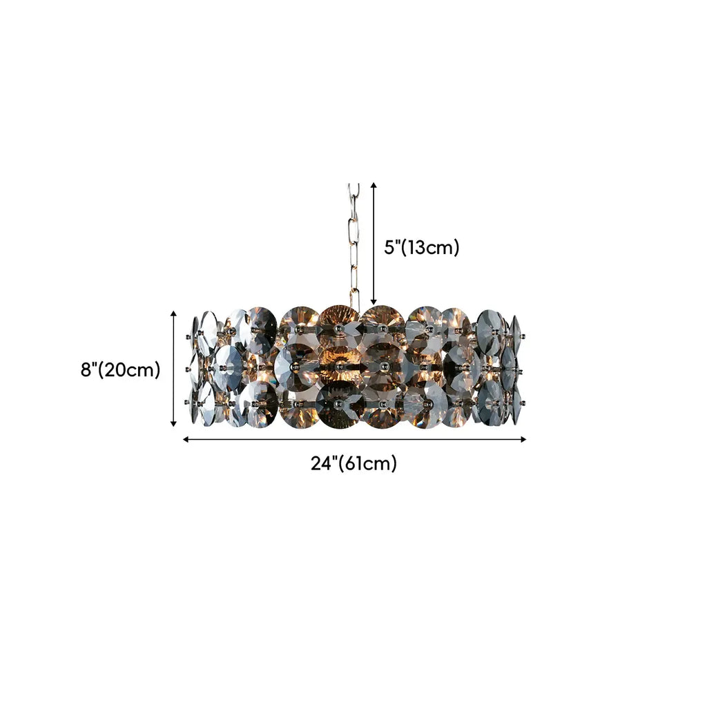 Lustre tambour en cristal pour une élégance moderne