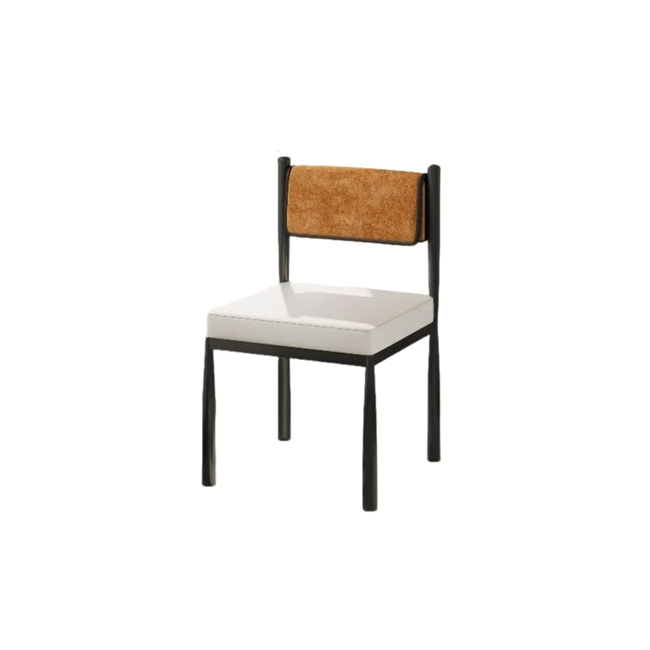 Chaise de salle à manger rembourrée en lin de style moderne du milieu du siècle