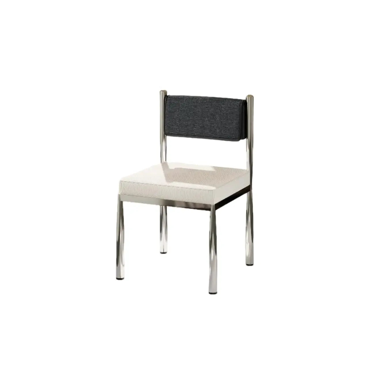 Chaise de salle à manger rembourrée en lin de style moderne du milieu du siècle