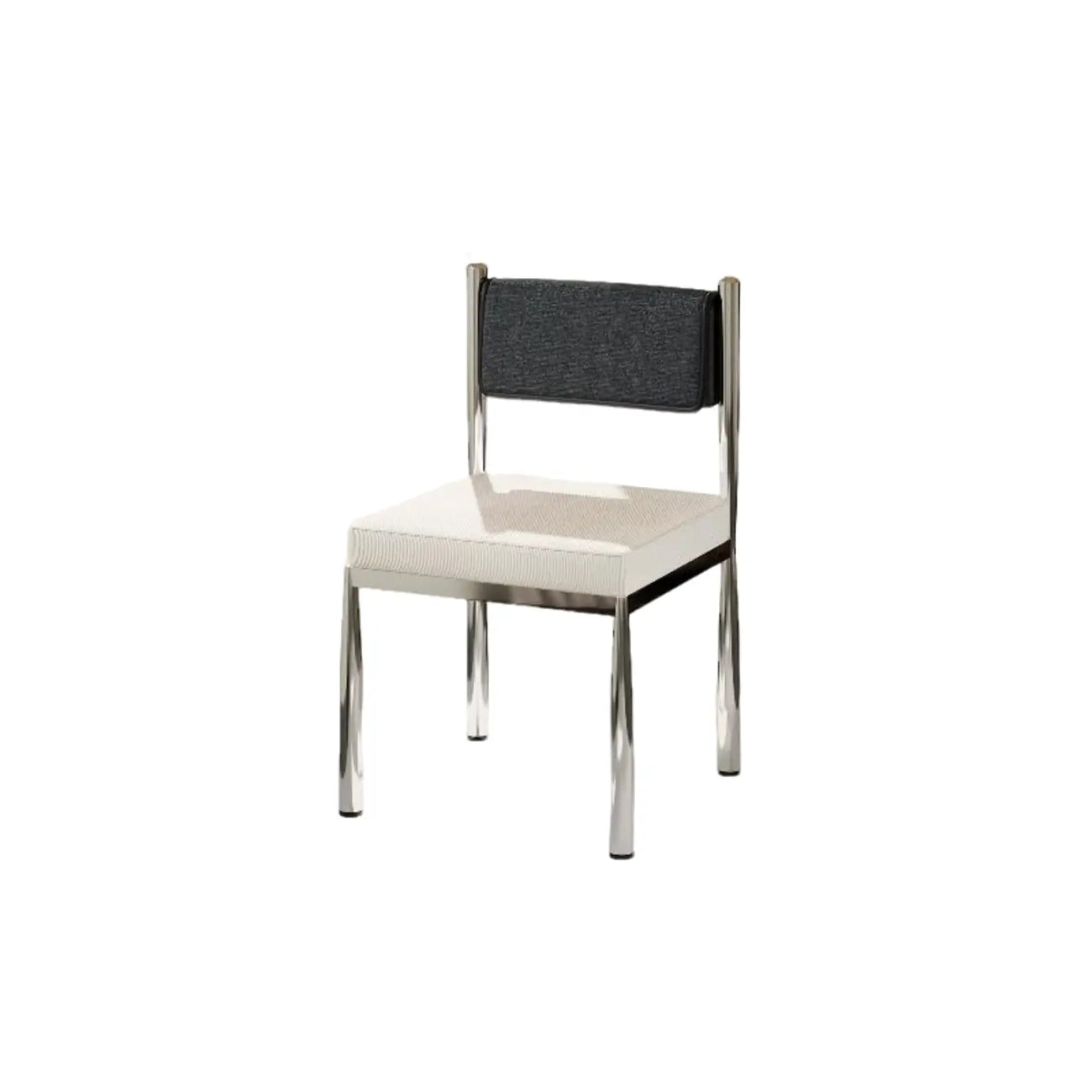 Chaise de salle à manger rembourrée en lin de style moderne du milieu du siècle