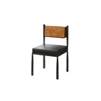 Chaise de salle à manger rembourrée en lin de style moderne du milieu du siècle