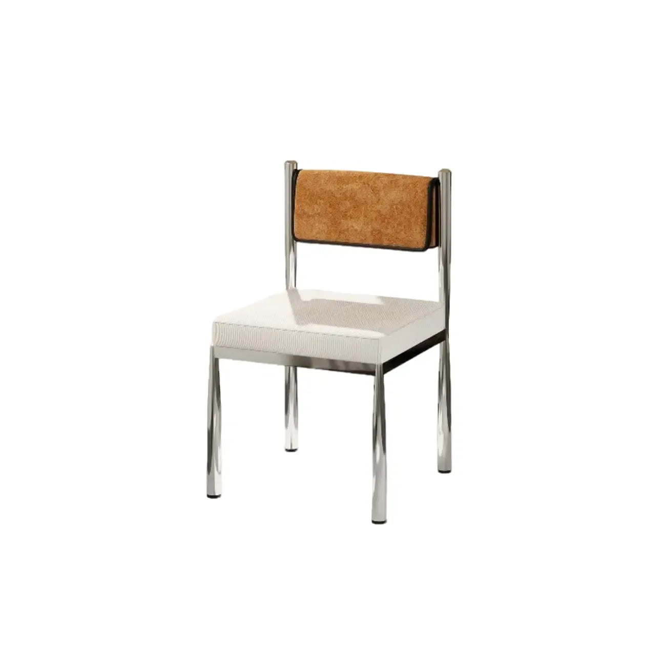 Chaise de salle à manger rembourrée en lin de style moderne du milieu du siècle