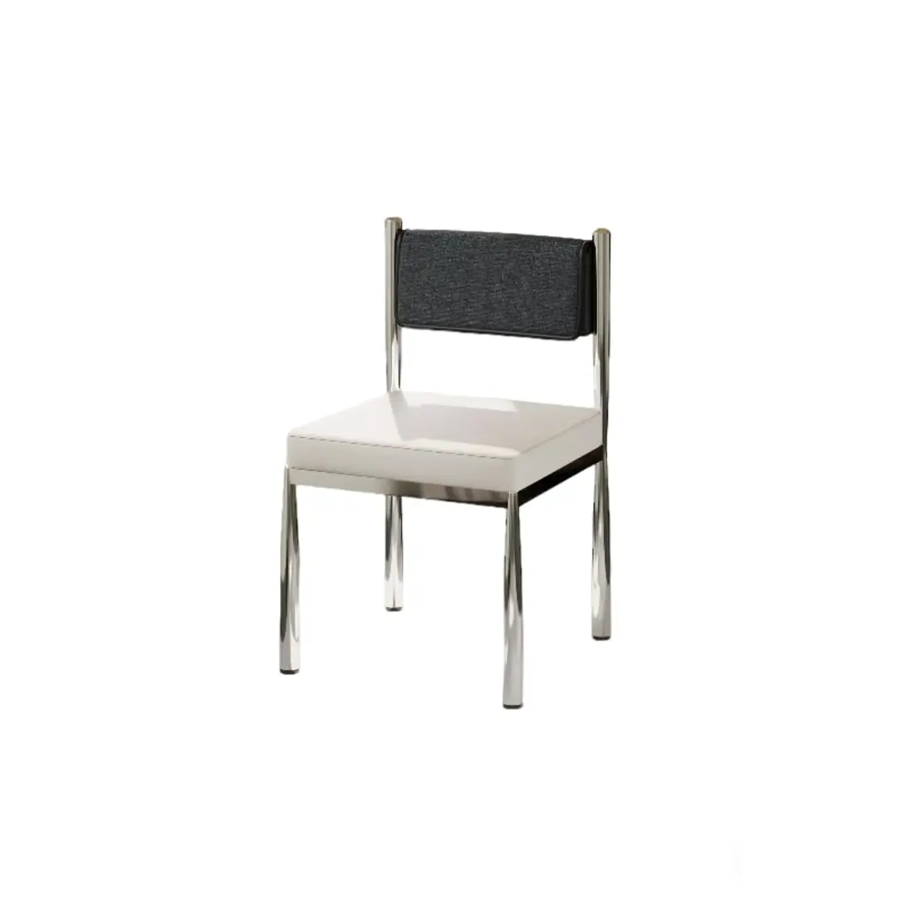 Chaise de salle à manger rembourrée en lin de style moderne du milieu du siècle