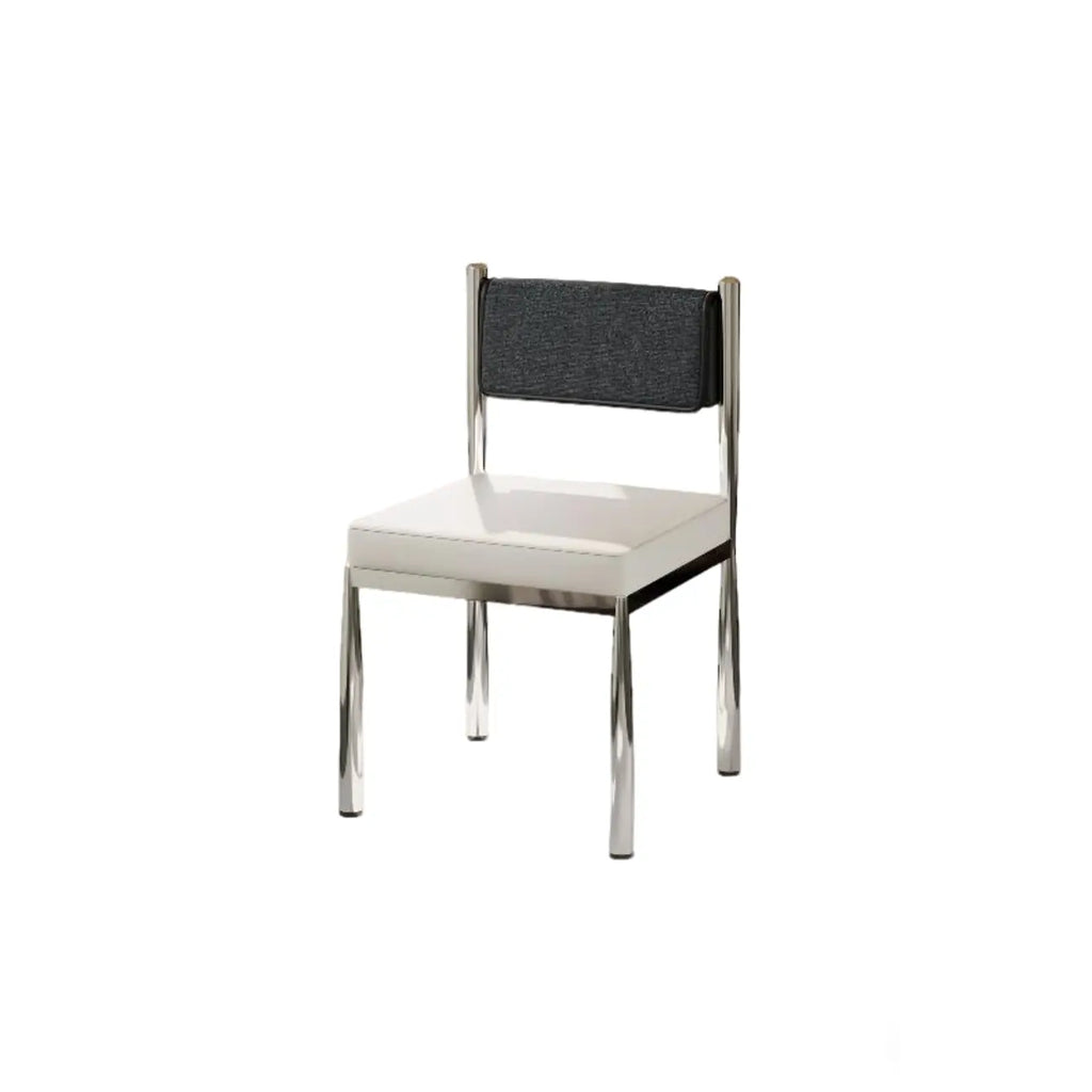 Chaise de salle à manger rembourrée en lin de style moderne du milieu du siècle