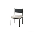 Chaise de salle à manger rembourrée en lin de style moderne du milieu du siècle