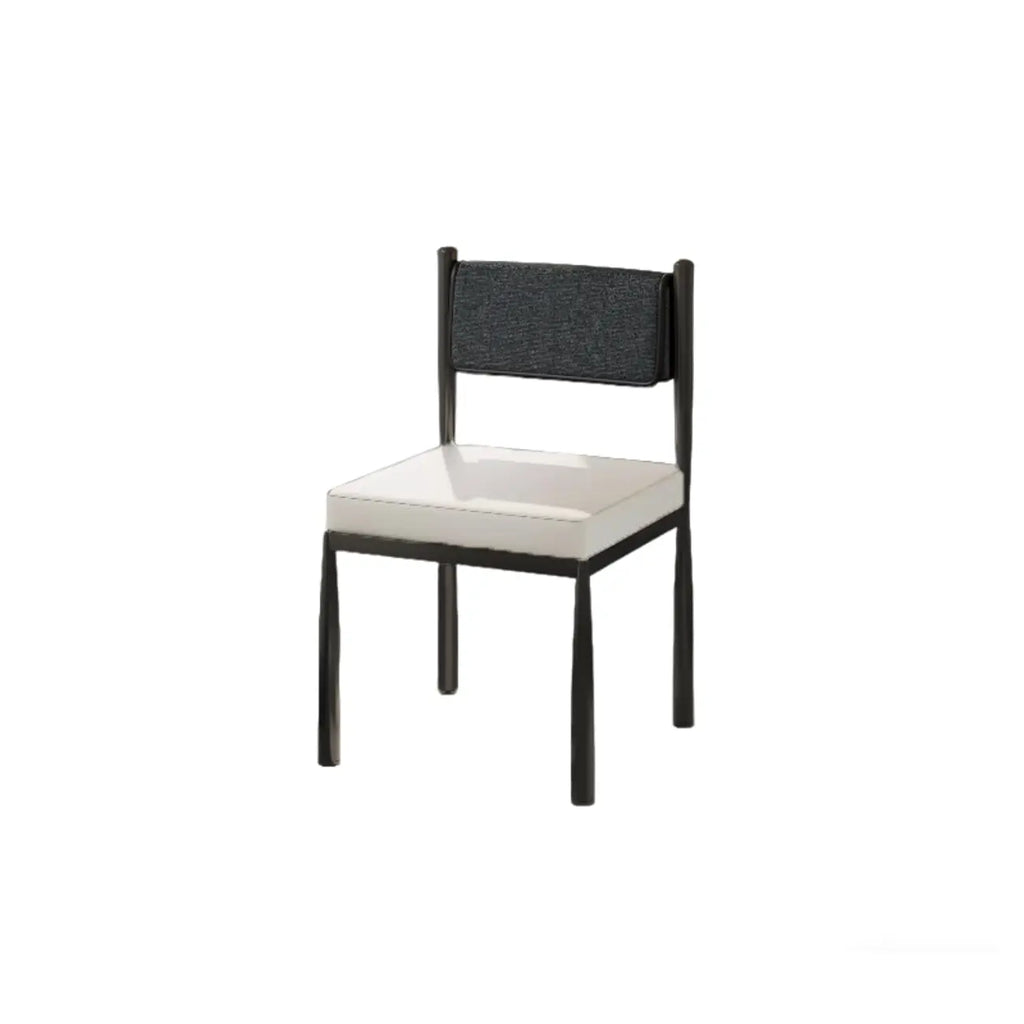 Chaise de salle à manger rembourrée en lin de style moderne du milieu du siècle