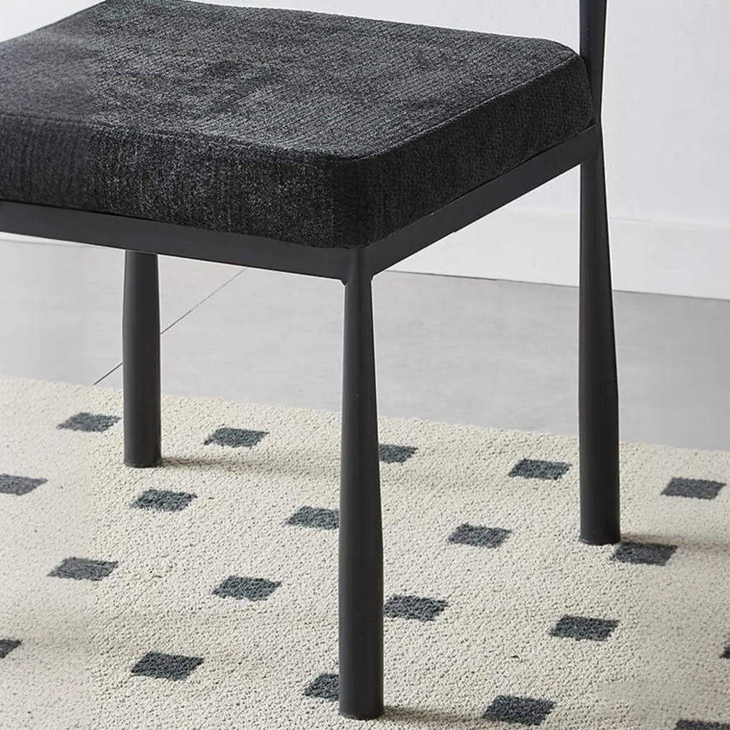 Chaise de salle à manger rembourrée en lin de style moderne du milieu du siècle
