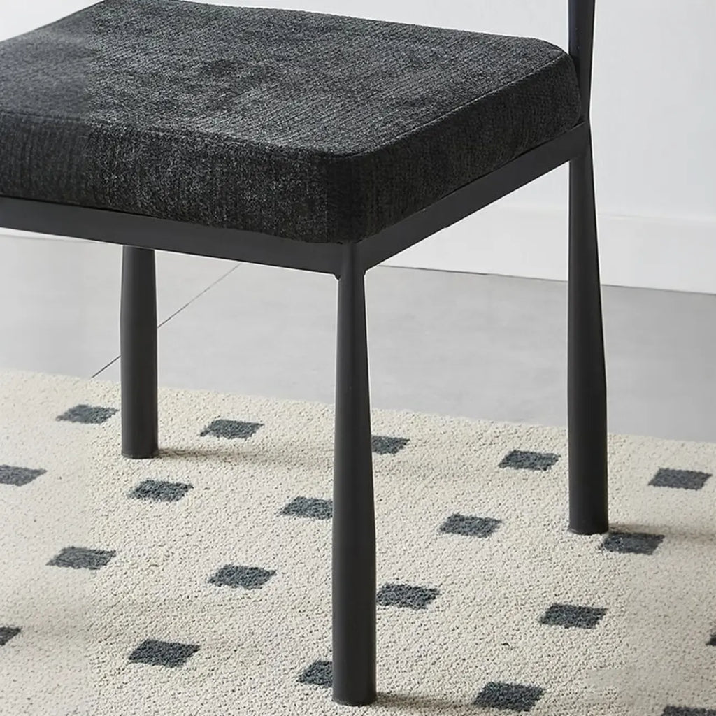 Chaise de salle à manger rembourrée en lin de style moderne du milieu du siècle