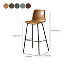 Tabouret de bar industriel en cuir avec structure métallique et repose-pieds