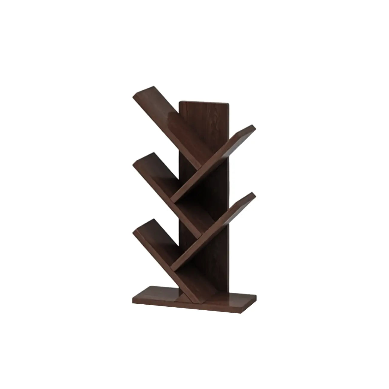 Bibliothèque verticale en bois noir en forme d'arbre