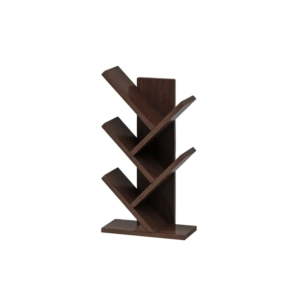 Bibliothèque verticale en bois noir en forme d'arbre