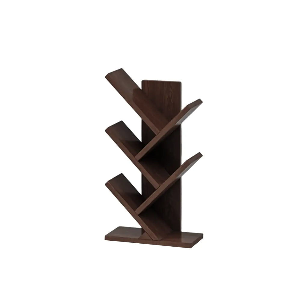 Bibliothèque verticale en bois noir en forme d'arbre