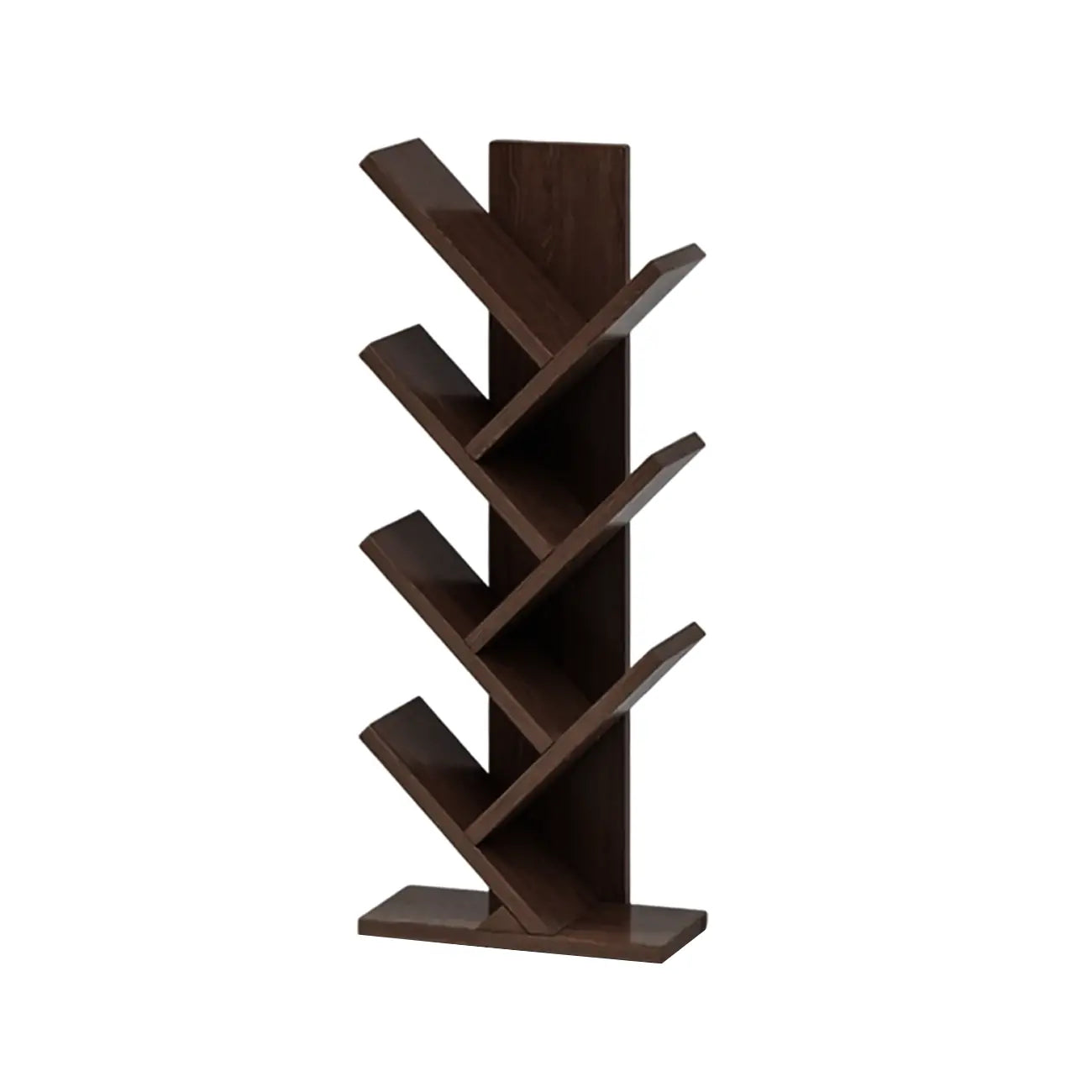 Bibliothèque verticale en bois noir en forme d'arbre