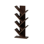 Bibliothèque verticale en bois noir en forme d'arbre