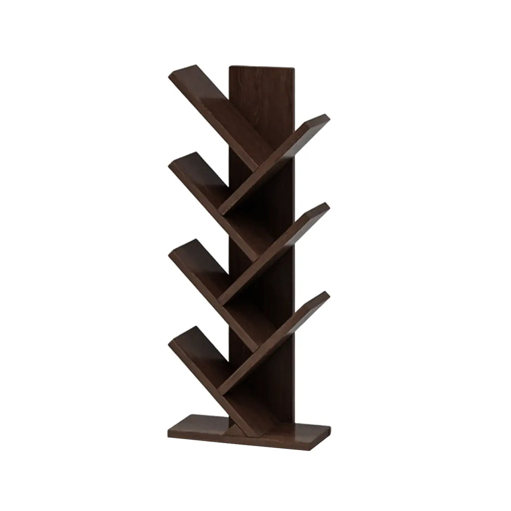 Bibliothèque verticale en bois noir en forme d'arbre