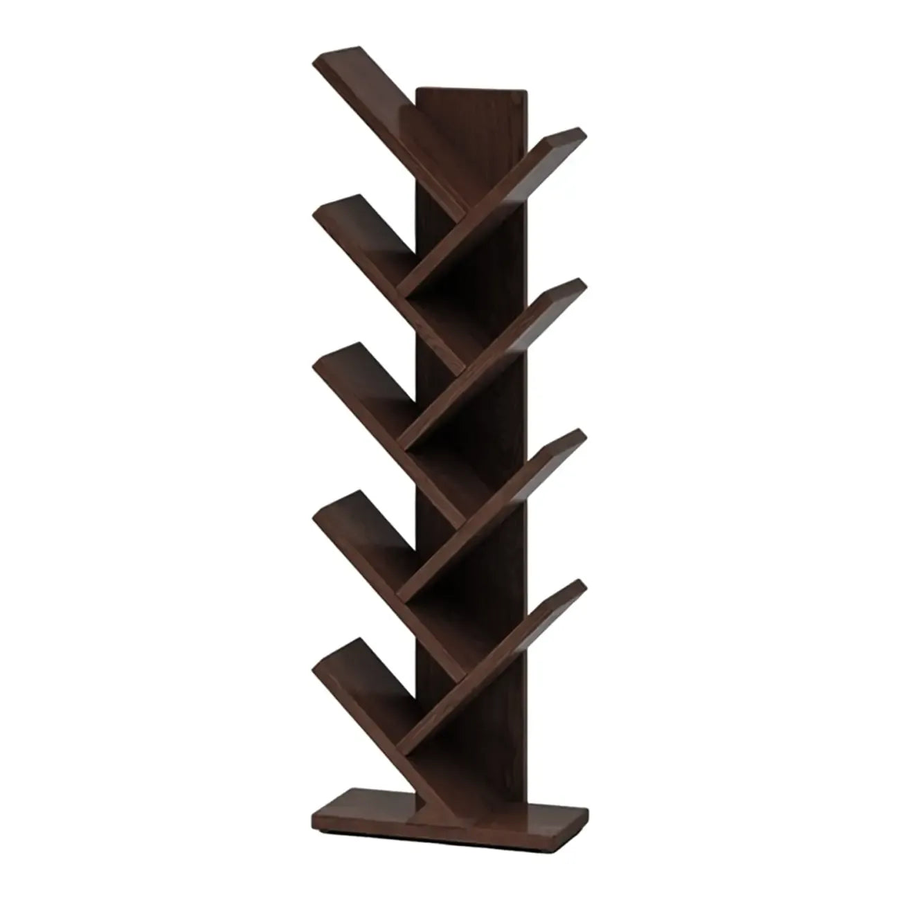 Bibliothèque verticale en bois noir en forme d'arbre