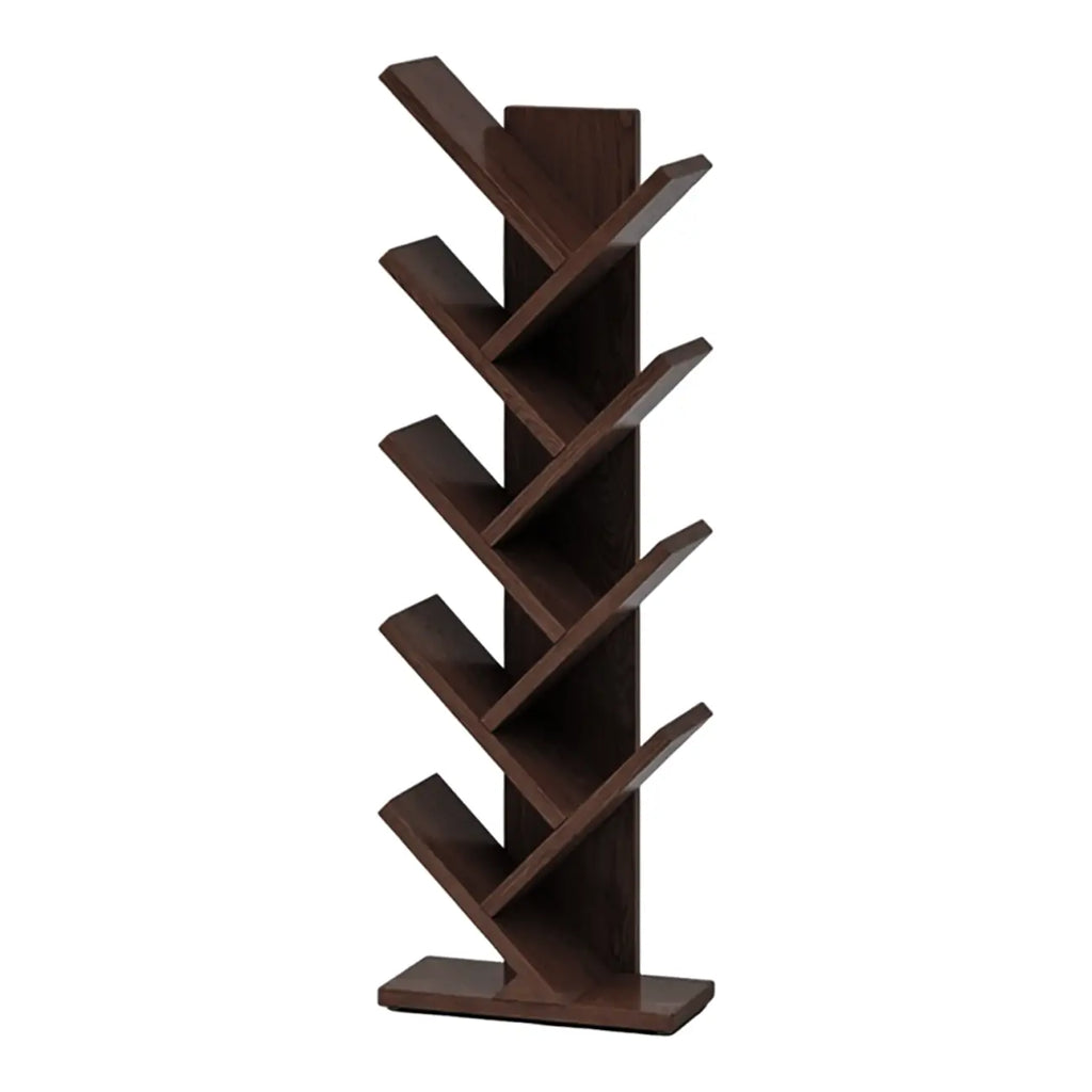 Bibliothèque verticale en bois noir en forme d'arbre