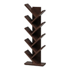 Bibliothèque verticale en bois noir en forme d'arbre