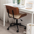 Fauteuil de bureau ergonomique pivotant en cuir noir réglable