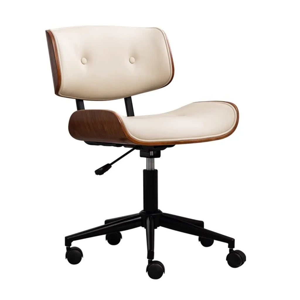 Fauteuil de bureau ergonomique pivotant en cuir noir réglable