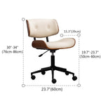 Fauteuil de bureau ergonomique pivotant en cuir noir réglable