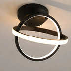 Mini plafonnier LED semi-encastré à intensité variable pour couloir avec anneau croisé