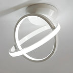 Mini plafonnier LED semi-encastré à intensité variable pour couloir avec anneau croisé