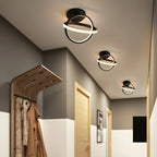 Mini plafonnier LED semi-encastré à intensité variable pour couloir avec anneau croisé