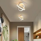 Mini plafonnier LED semi-encastré à intensité variable pour couloir avec anneau croisé