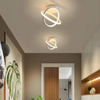 Mini plafonnier LED semi-encastré à intensité variable pour couloir avec anneau croisé
