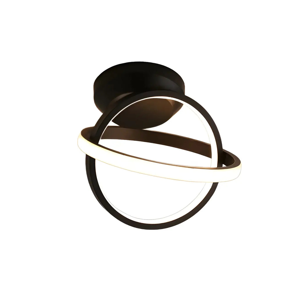 Mini plafonnier LED semi-encastré à intensité variable pour couloir avec anneau croisé