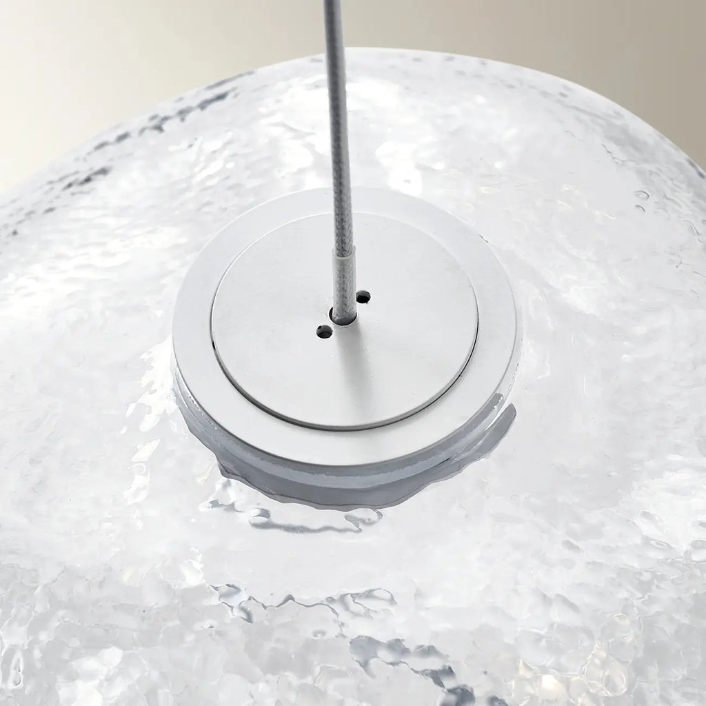 Lustre moderne en verre et LED pour îlot de cuisine