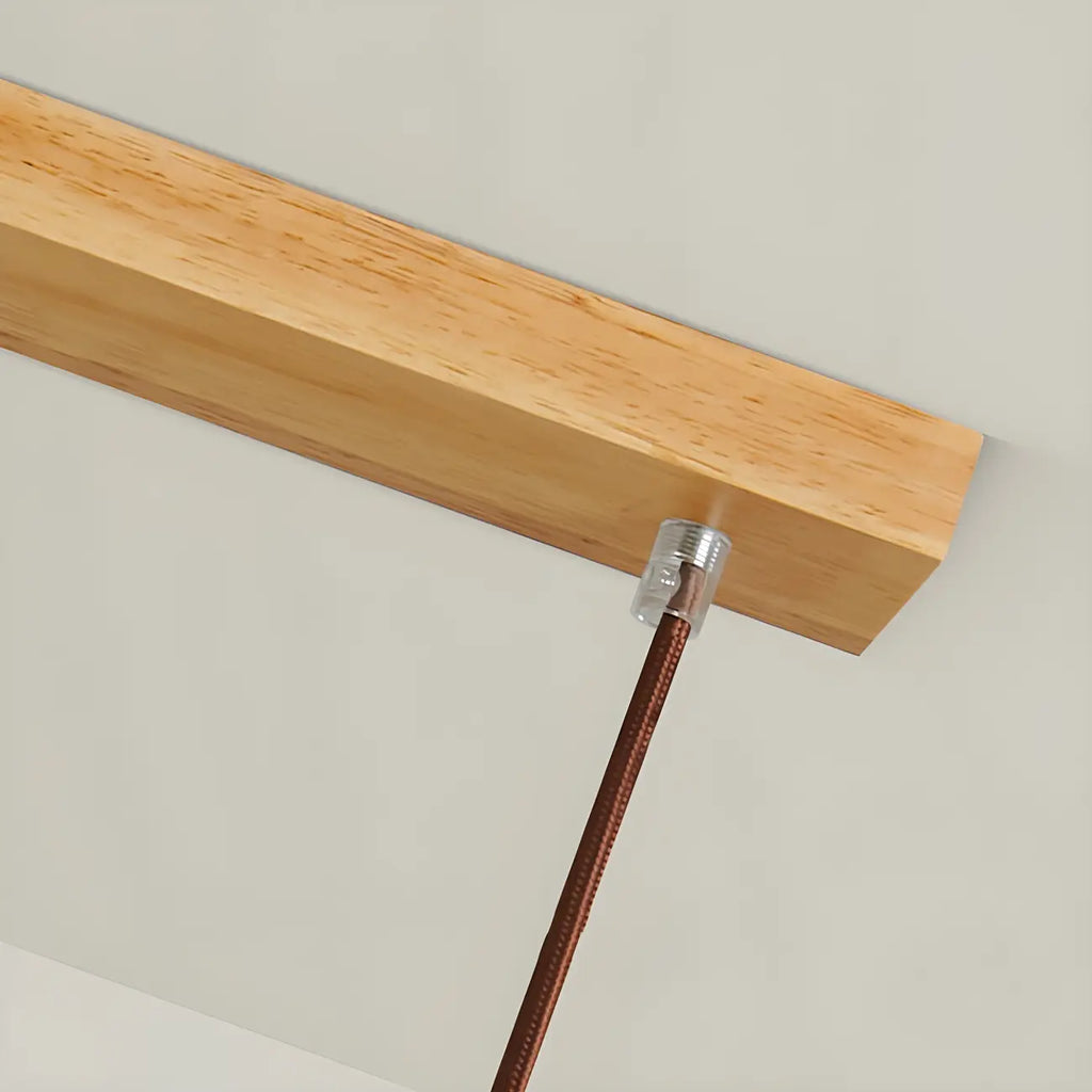 Suspension moderne en bois et verre avec dôme pour îlot de cuisine