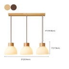 Suspension moderne en bois et verre avec dôme pour îlot de cuisine