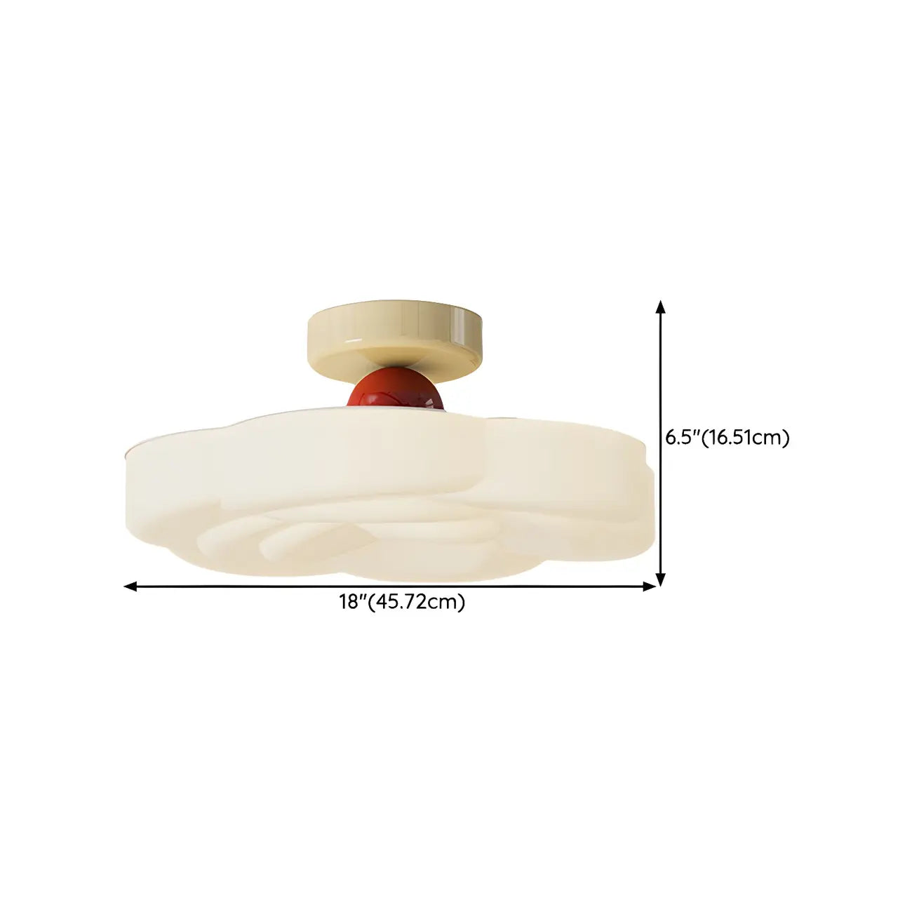 Plafonnier semi-encastré beige en forme de tambour avec abat-jour en plastique