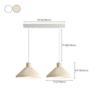 Suspension moderne beige conique pour îlot de cuisine, réglable.