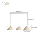Suspension moderne beige conique pour îlot de cuisine, réglable.