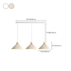 Suspension moderne beige conique pour îlot de cuisine, réglable.