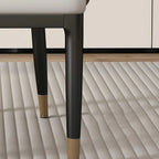 Chaise de salle à manger moderne en cuir véritable, à accoudoirs inclinés et dossier bas
