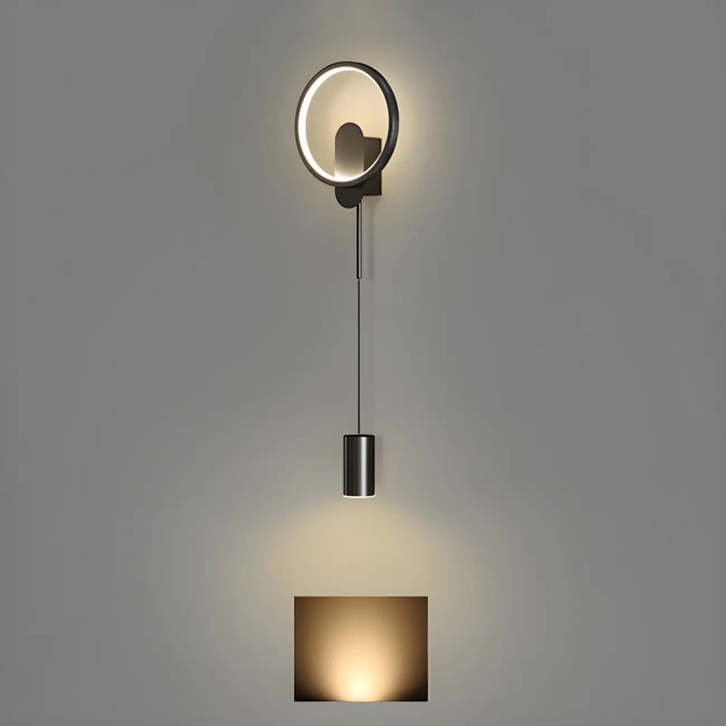 Lampada da parete a 2 luci a LED nera elegante e dimmerabile da 39,5"H per comodino