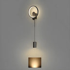 Lampada da parete a 2 luci a LED nera elegante e dimmerabile da 39,5"H per comodino