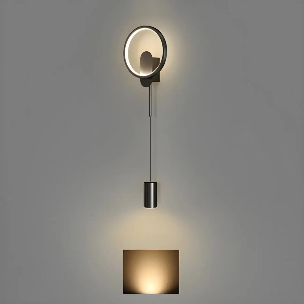 Lampada da parete a 2 luci a LED nera elegante e dimmerabile da 39,5"H per comodino