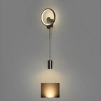 Lampada da parete a 2 luci a LED nera elegante e dimmerabile da 39,5"H per comodino