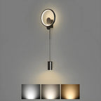Lampada da parete a 2 luci a LED nera elegante e dimmerabile da 39,5"H per comodino