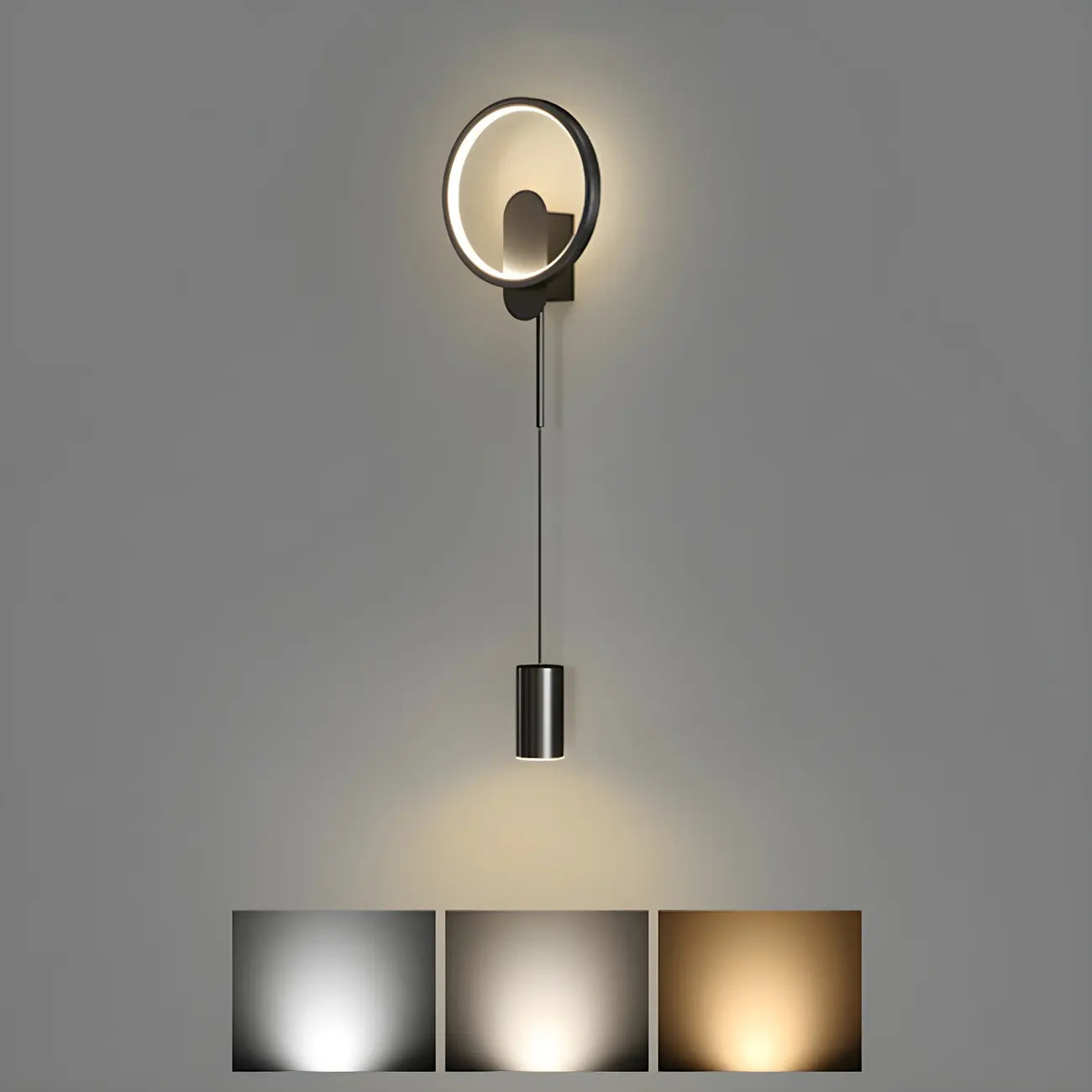 Lampada da parete a 2 luci a LED nera elegante e dimmerabile da 39,5"H per comodino