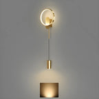 Lampada da parete a 2 luci a LED nera elegante e dimmerabile da 39,5"H per comodino
