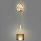 Lampada da parete a 2 luci a LED nera elegante e dimmerabile da 39,5"H per comodino