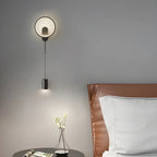 Lampada da parete a 2 luci a LED nera elegante e dimmerabile da 39,5"H per comodino