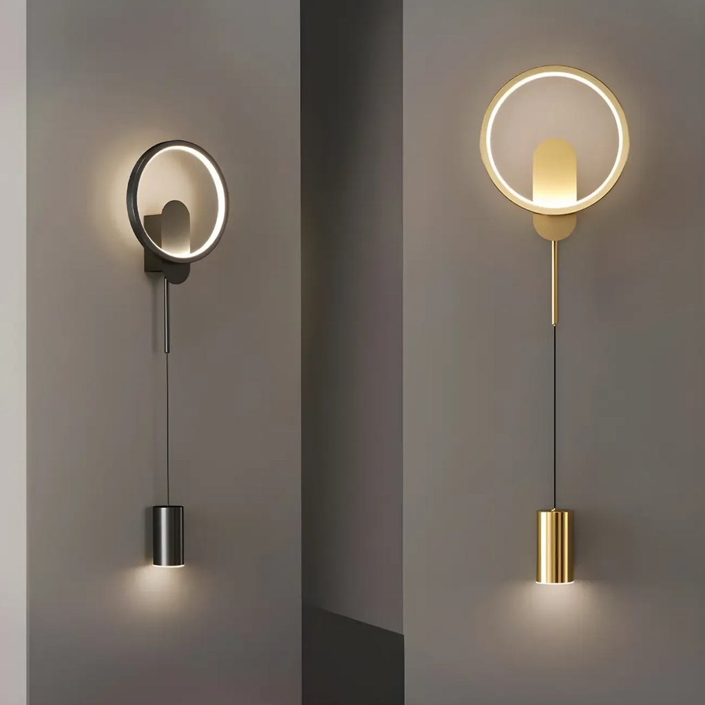 Lampada da parete a 2 luci a LED nera elegante e dimmerabile da 39,5"H per comodino